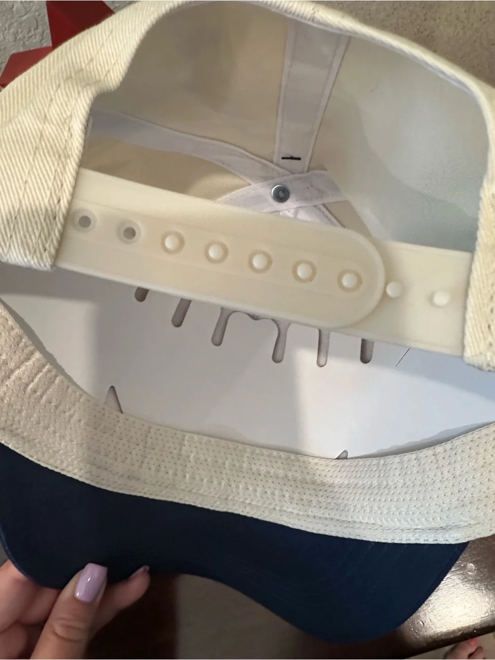 David and Young Cream & Navy Baseball Cap with Red 'AMERICAN HONEY' Embroidery